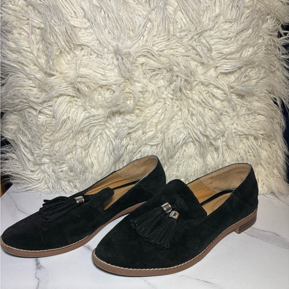 Franco Sarto - Black Suede Tassle Loafers (5.5) - Picture 3 of 6